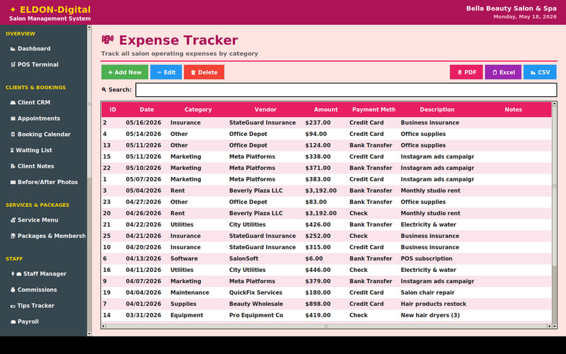 Salon Management Software USB Spa POS Booking Invoice System Windows Mac gallery
