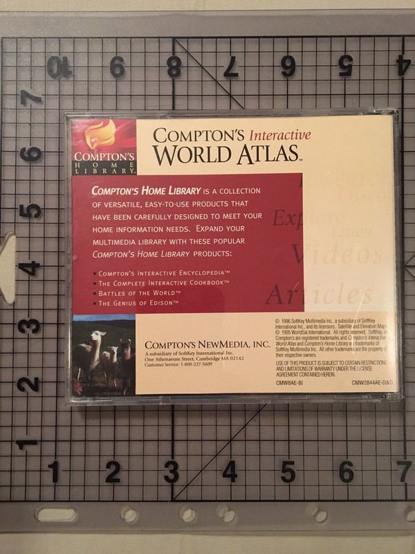 Compton's Interactive World Atlas CD - Version 1.1 - 1997 Edition - see photos gallery