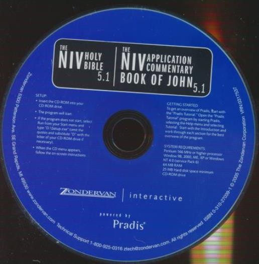 The NIV Holy Bible 5.1 + Application Commentary: Book Of John PC CD-ROM study!