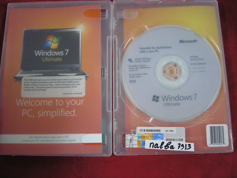 MS Microsoft Windows 7 Ultimate 64 bit x64 DVD w/SP1 Full English Ver. =SEALED=