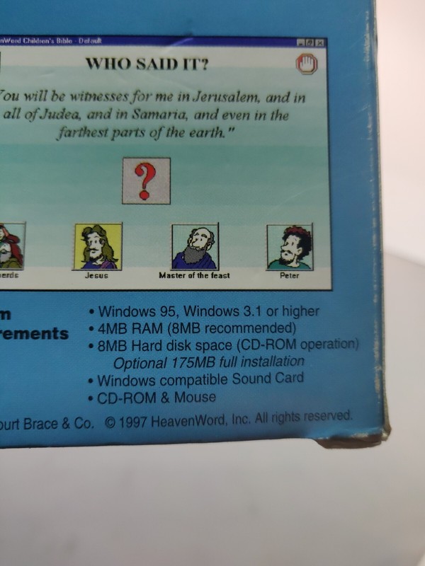 Children’s BIBLE STORIES Win 3.1 Win/95 CD-ROM 1997 Computer Program CD in BOX gallery