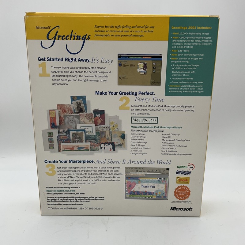 Microsoft Greetings v. 2001 Software, 2 Disc Set In Big Box gallery