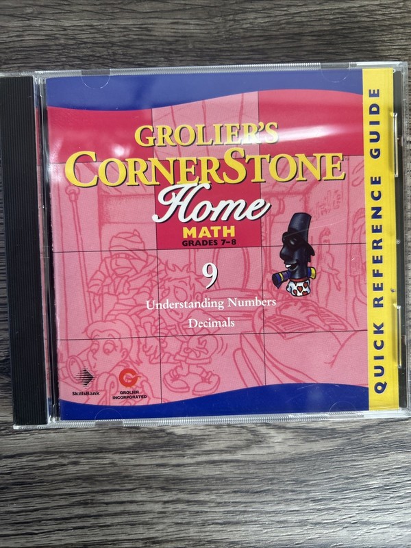 Grolier’s CornerStone Home CD-ROM Lot(4 Discs)Math&Enghish Grades 7-8 Vintage gallery