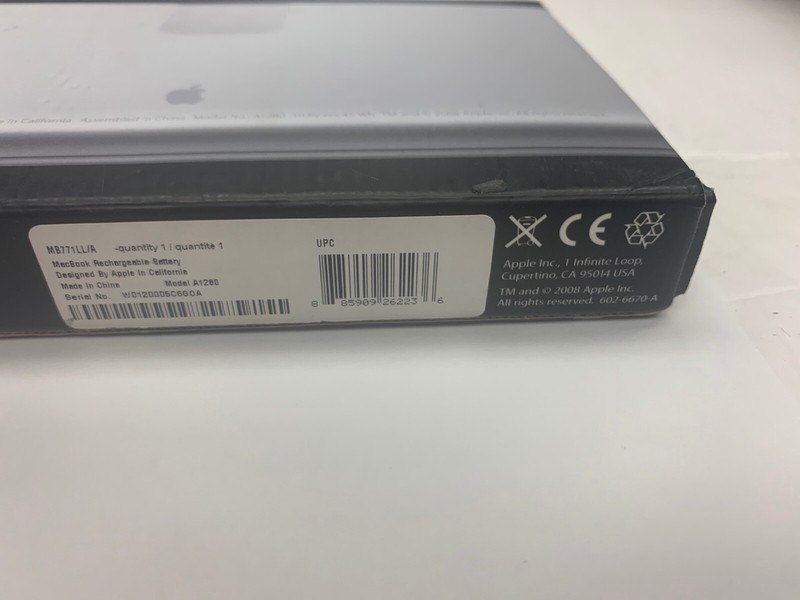 APPLE MACBOOK MB771LL/A RECHARGEABLE BATTERY - For parts gallery