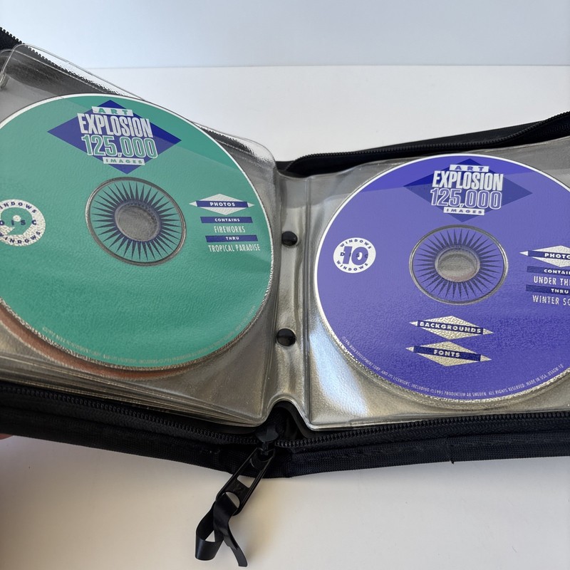 Vintage Nova Art Explosion Clip Art CD Lot 15 Discs Windows 95 98 Case gallery