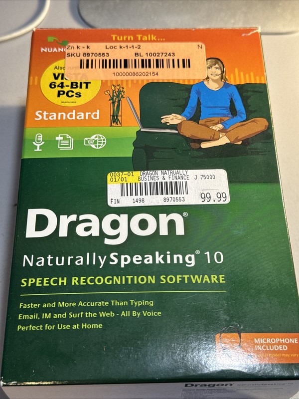 Nuance Dragon Naturally Speaking Standard Edition 10 Speech Recognition Software