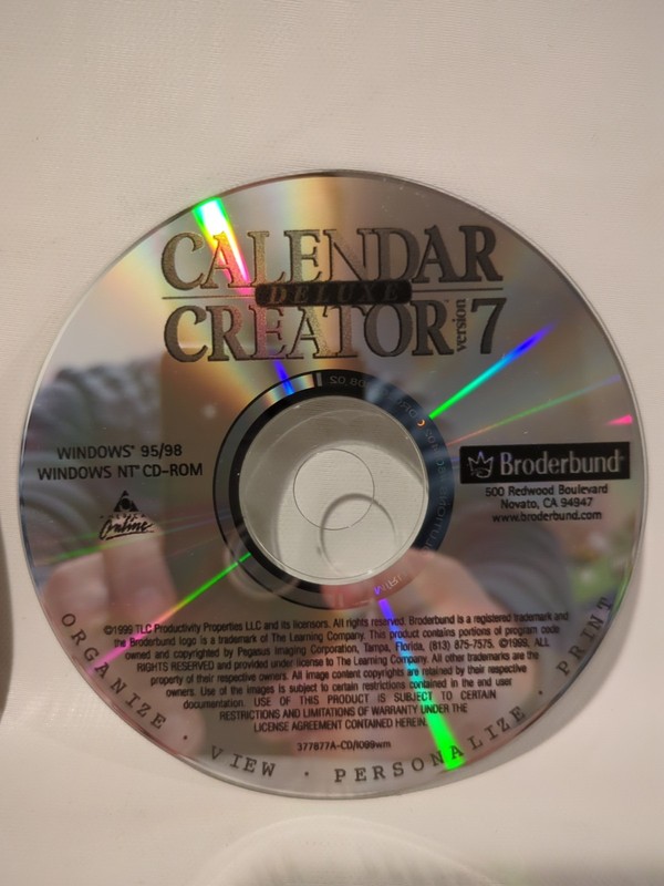 Deluxe Calendar Creator 7 For Windows 95/98 Windows NT Broderbund gallery