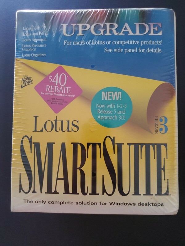 Lotus SmartSuite Release 4 Windows 3.1 New/Sealed 3.5" Diskettes 1-2-3 & More gallery