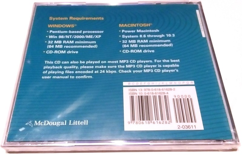 RARE NEW - MCDOUGAL LITTELL SCIENCE AUDIO READING IN ENGLISH PC MAC CD gallery