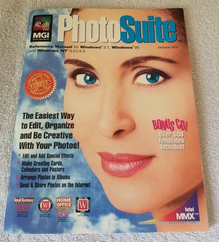 Vintage MGI PhotoSuite Software Version 8.0 for Windows 3.1 3.11 95 NT-3.51/4.0 gallery