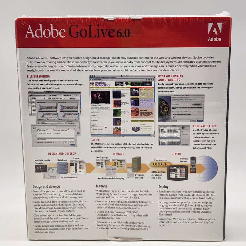 Adobe GoLive6.0 Upgrade Macintosh Mac Big Box Vintage Software Sealed gallery