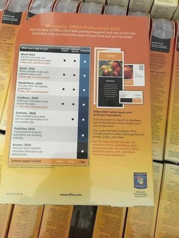 Microsoft Office 2010 Professional For 6 PCs Full Retail NEW SEALED Box Version gallery