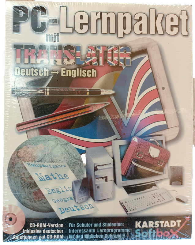 PC learning package with TRANSLATOR German-English CD-ROM student aid BIG BOX original packaging
