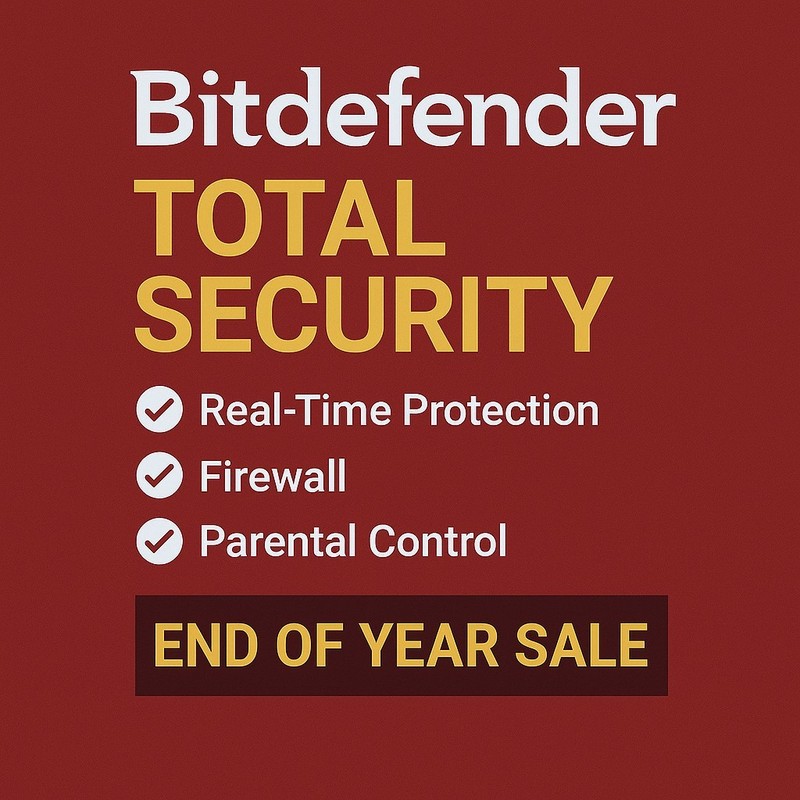 Bitdefender Multi-Device Total Security – 3 Years For 5 Devices + Daily VPN