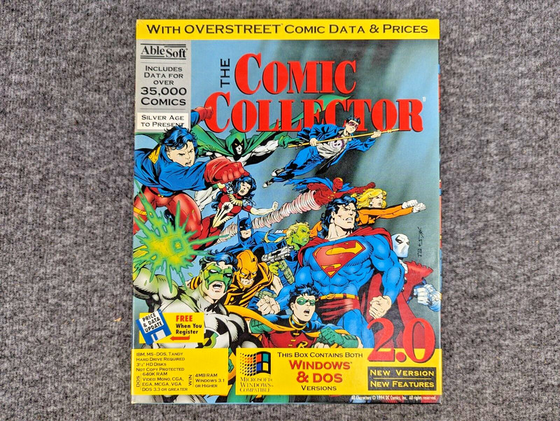 The Comic Collector 2.0 PC Price Guide Software (1994) – AbleSoft Inc. – EUC