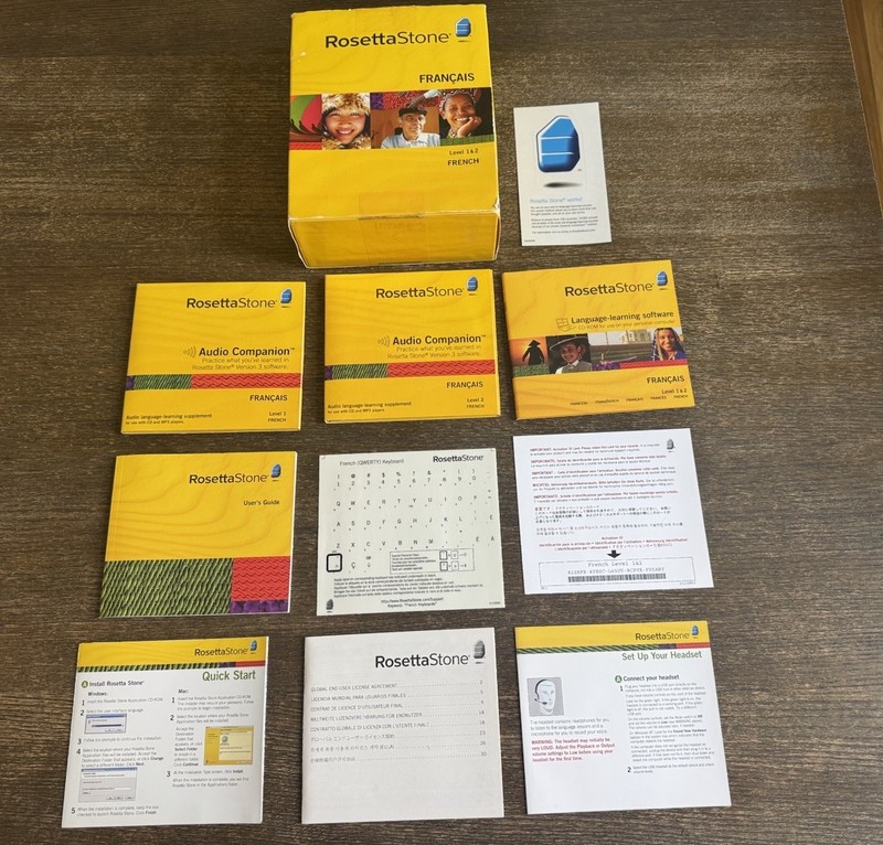 Rosetta Stone Francais French Level 1 & 2 2007 Version 3 Win/Mac CD-Rom