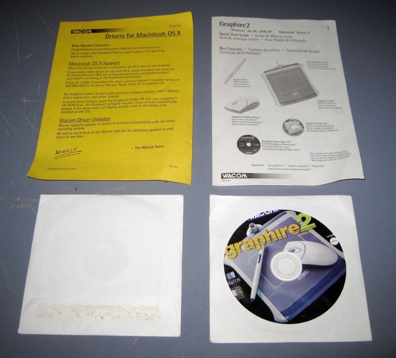 2001 Wacom Graphire 2 Graphire2 Drivers CD for Windows 98-XP & Mac OS 8.5-9