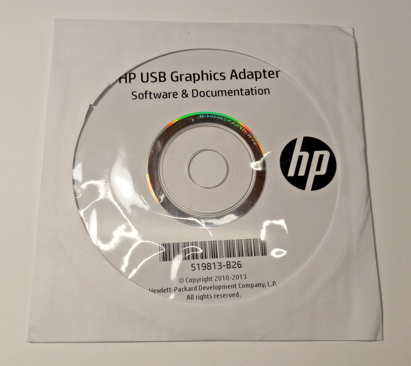 HP DUAL USB 3.0 GRAPHICS ADAPTER SOFTWARE AND DOCUMENTATION CD-KIT 519813-B26