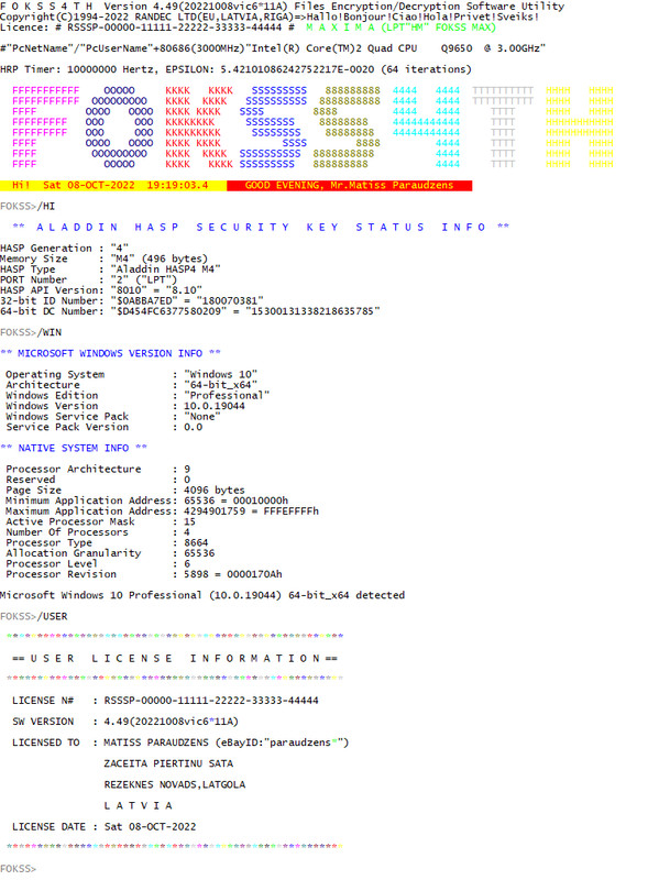 RANDEC FOKSS4th MAX Software+Aladdin HASP LPT HASP4 M4 Security Key+PCI Card gallery
