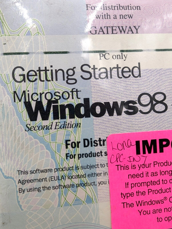 Microsoft Windows 98 Second Edition New Sealed CD w/ COA Product Key gallery