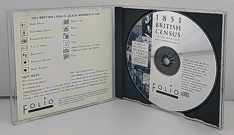 1851 British Census Devon & Norfolk CD-Rom Warwick Genealogy 1997 gallery