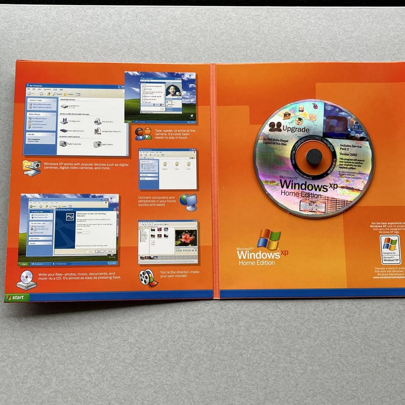 Vintage Microsoft Windows XP Home Edition Upgrade CD SP2 Ver 2002 X10-99521 gallery
