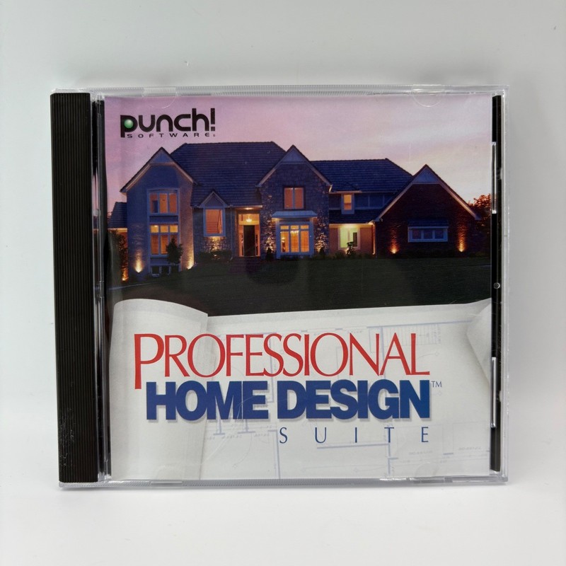 Punch Professional Home Design Suite PC Software Windows 95 98 2000 ME Vtg CD