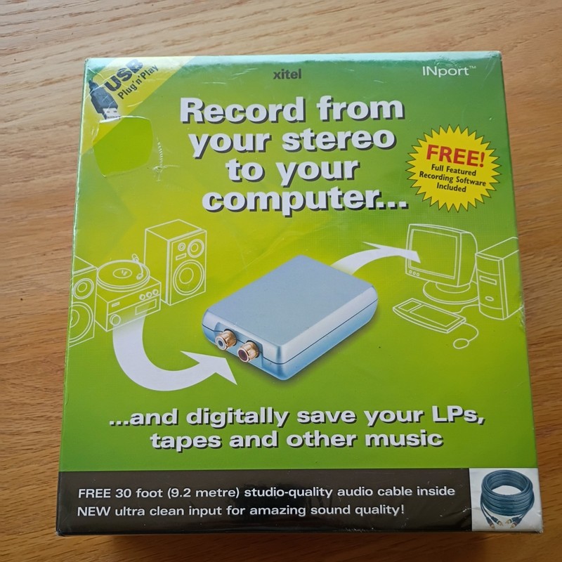 Xitel Inport Audio Recording Kit Import Tapes LP’s CD’s to Computer USED ONCE!