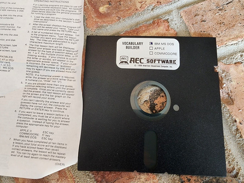 Floppy Disc Vocabulary Builder AEC SOFTWARE 082971221158 American Education 1988 gallery