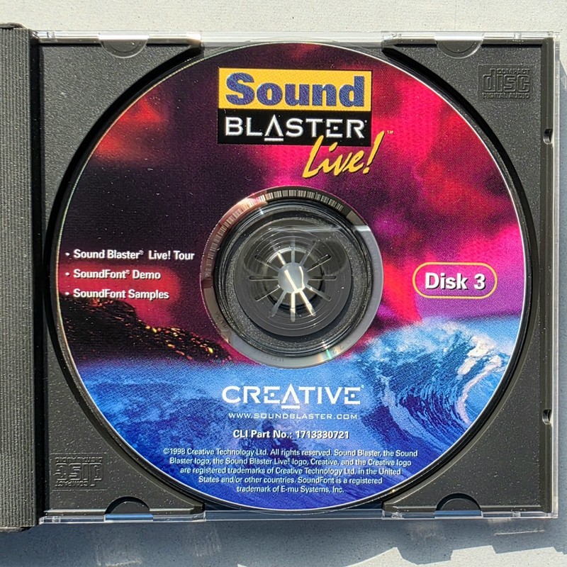 Creative Sound Blaster Live! (3 CD Set) Software/Installation - Original 1998 gallery