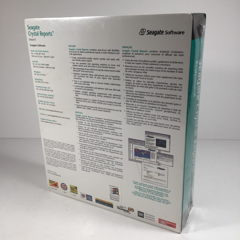 SEAGATE CRYSTAL REPORTS SOFTWARE Professional Version 8 with Key Code Boxed-NEW gallery
