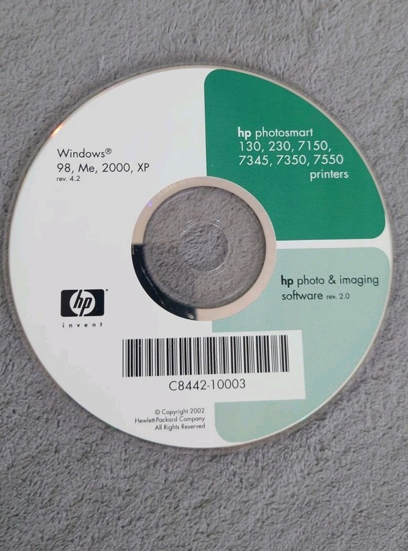 HP Photosmart 130,230,7345,7350,7550 Printer-Photo & Imaging Software CD