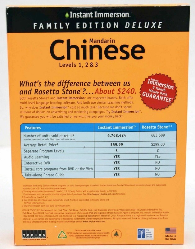 NEW Instant Immersion Family Deluxe Mandarin Chinese Levels 1 2 3 PC/Mac/Tablet gallery