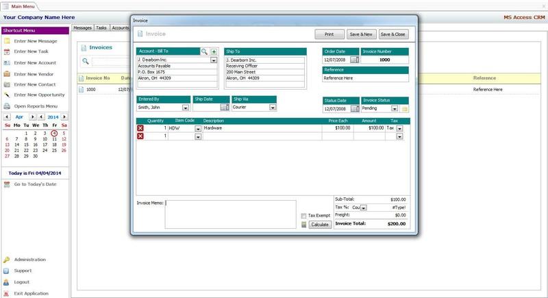 MS Access Based CRM Software - Use As-Is or Customizable gallery