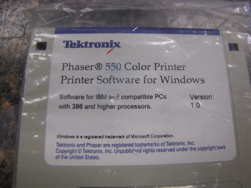 Tektronix Phaser 550 Color Printer Software V1.0 3.5" Disks - New Sealed - LZ25 gallery