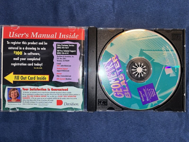 Davidson Geometry Blaster The Educational Advantage PC Game RESURFACED DISC gallery
