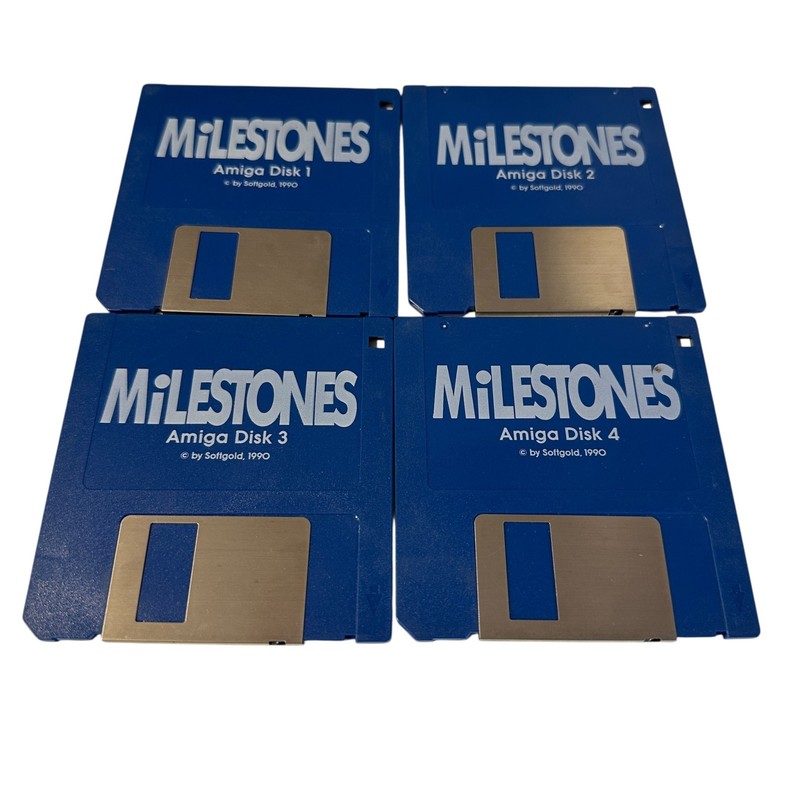 Milestones – Softgold 1990 – Commodore Amiga Version 3.5 Floppy 4 Discs