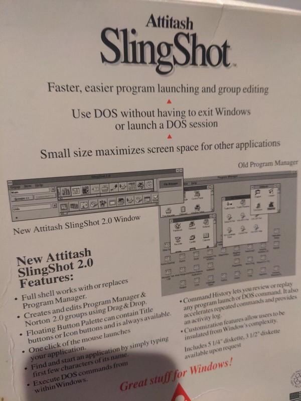 Slingshot Attitash Software Windows 3.0 3.1 Find & Start Applications 5.25" Disk gallery