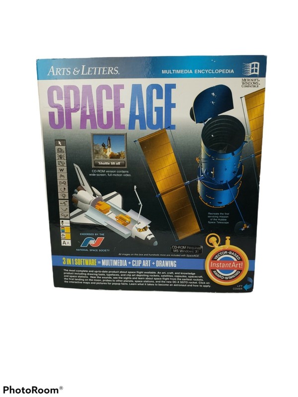 Multimedia Encyclopedia For Windows Program Arts & Letters Space Age Drawing NOS