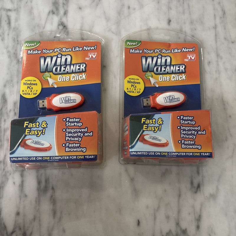 Win Cleaner One Click Professional USB Computer Clean Repair PC/Laptop Lot Of 2