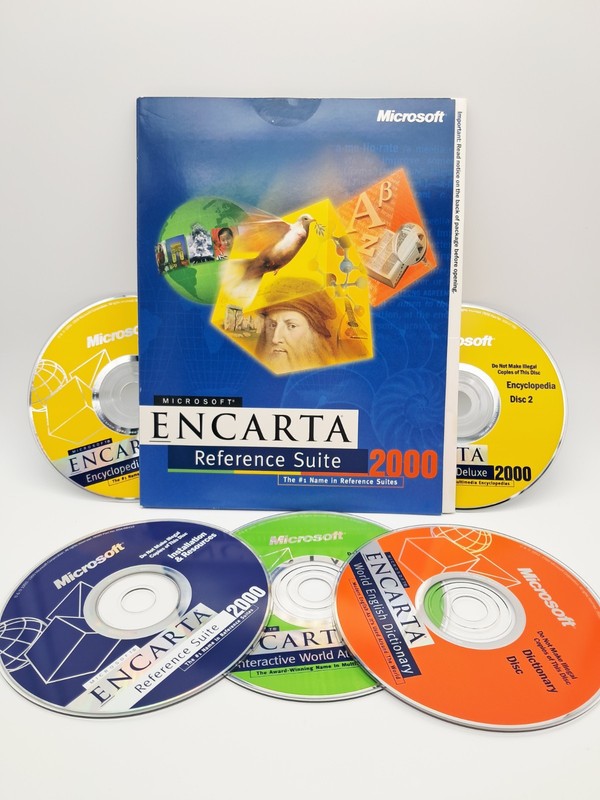 Microsoft Encarta Reference Suite 2000 – 7 Discs – Encyclopedia Atlas Dictionary