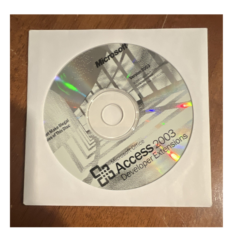Microsoft Access 2003 Developer Extensions CD with Product Key