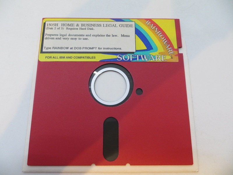 5.25" Floppy Disk HOME & BUSINESS LEGAL GUIDE 1505H RAINBOWARE SOFTWARE