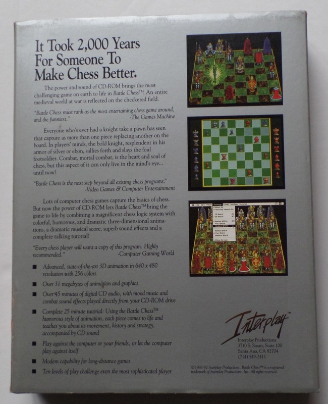 BATTLE CHESS - Macintosh Game Box Enhanced CD-Rom Vintage Interplay gallery