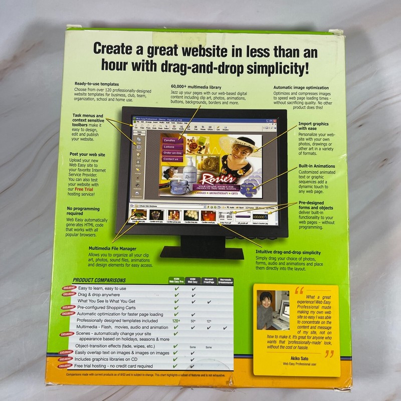 Vintage Vcom WebEasy 5 Complete Web Design Studio Professional with User Manual gallery