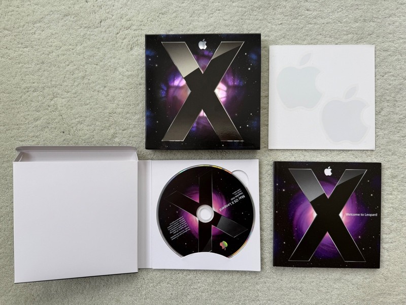 2007 Apple Mac OS X Leopard Version 10.5 Install DVD MB021Z/A +Manual & Stickers
