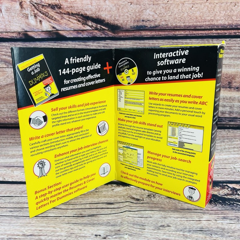Resumes & Cover Letters for Dummies CD ROM & 144 page reference guide new in box gallery