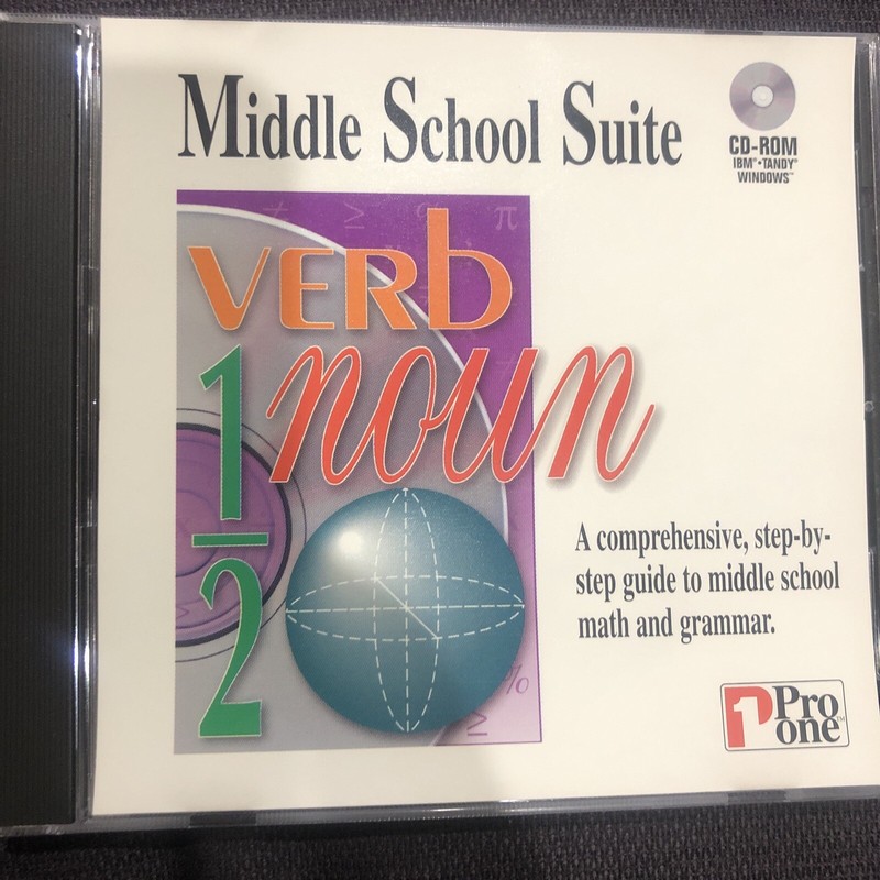 Pc Verbs 1/2 Verb Noun Pro One Middle School Suite Math Grammar Learning CD-ROM