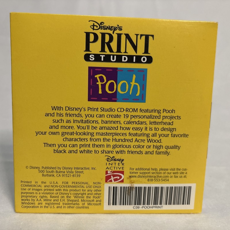 Disney’s Winnie the Pooh Print Studio (PC) Windows 95 CD-ROM gallery