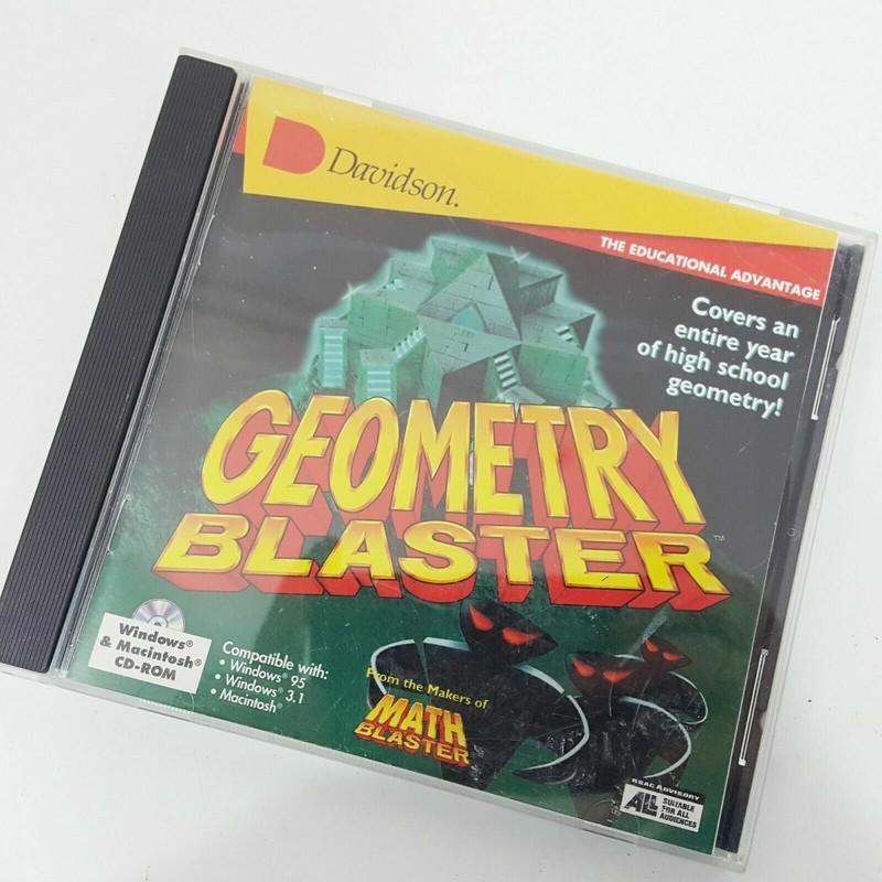 Davidson Geometry Blaster The Math Educational Advantage PC CD Rom Game #61